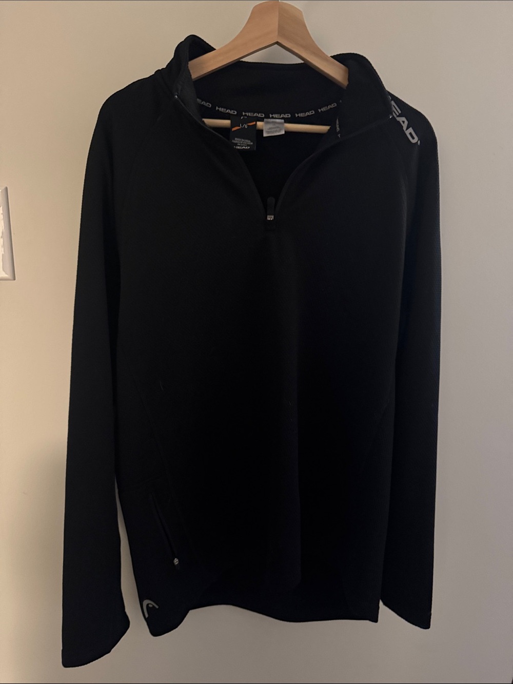 Head Men's Black Quarter-Zip Performance Winter Ski Pullover Sweater Size Large